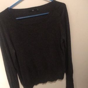 Beautiful ultra soft Marino wool/cashmere blend sweater dark grey